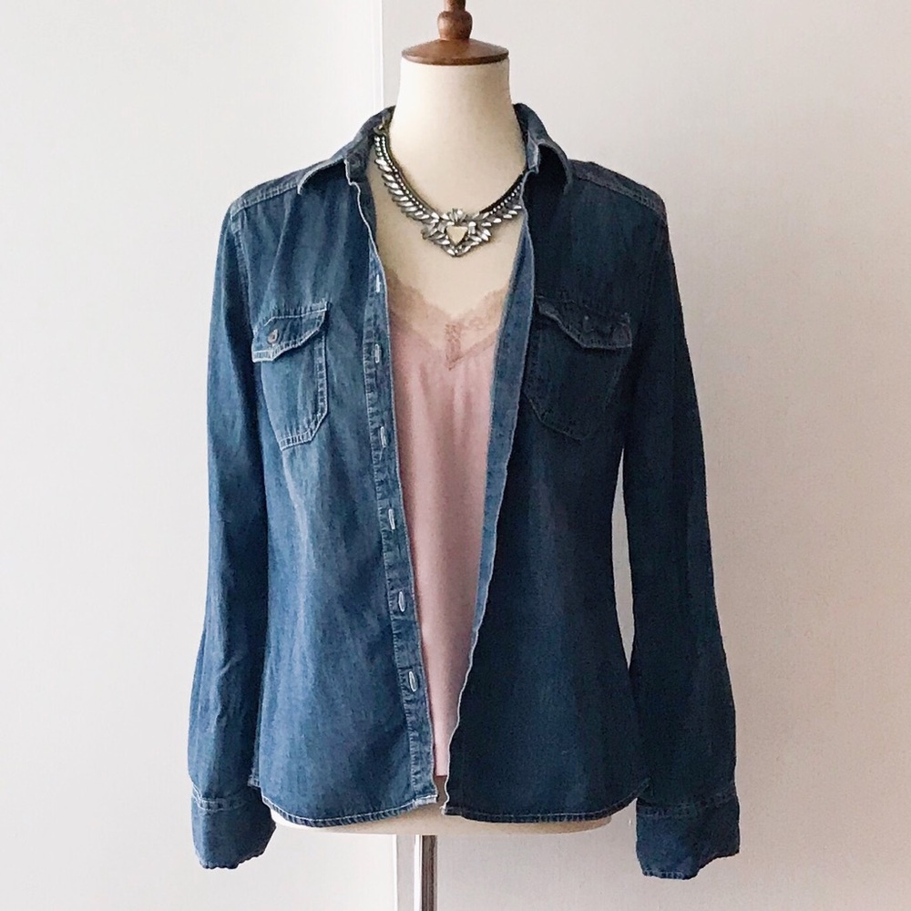 NWOT Merona Denim Button Down Shirt sz XS